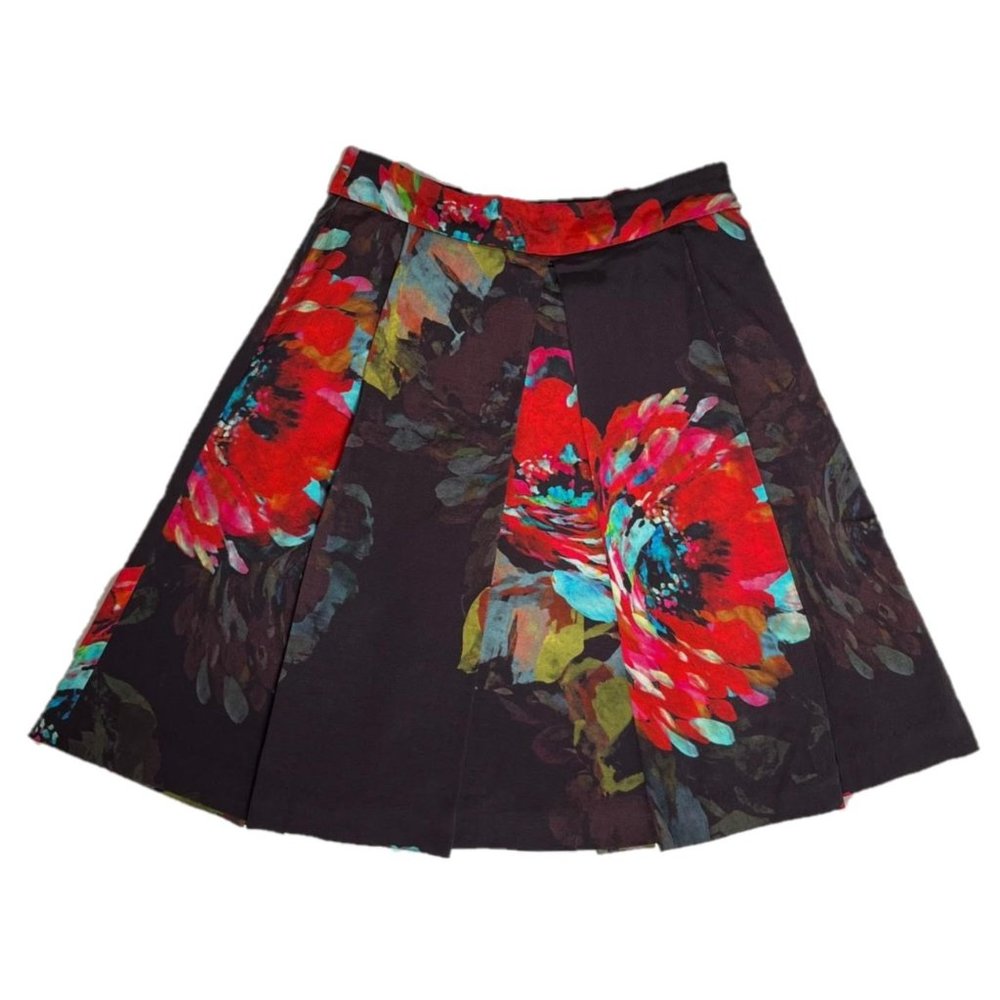 Trina Turk Painted Florals Pleated Skirt Size 0